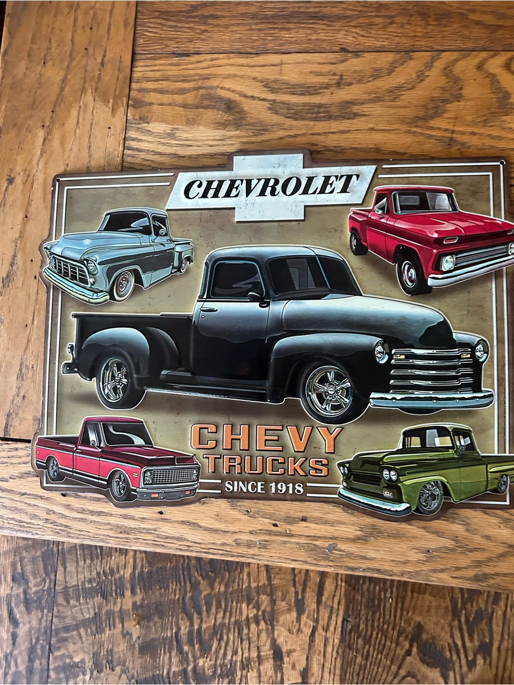 NEW Metal Chevrolet Chevy Trucks Since 1918 Embossed Tin Sign Man Cave Garage